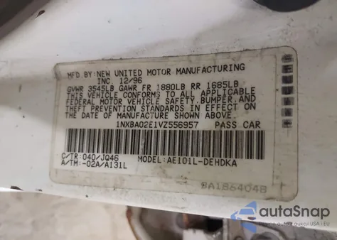 1997 Toyota Corolla Ce z USA, uszkodzony, nr VIN 1NXBA02E1VZ556957